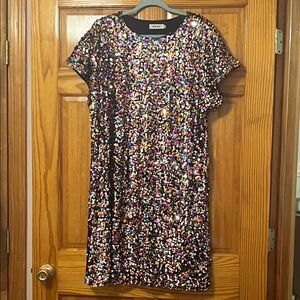 Sequin Short Sleeve Dress
